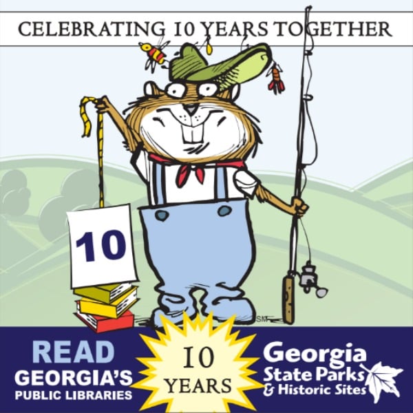 With a valid library card from a participating library system, patrons can check-out the Georgia State Park ParkPass which is good for free parking at 46 state parks, plus admission for up to four people at 17 state historic sites. Celebrating 10 years of Ga. State Parks and Public Libraries working together. #GaParksandLibraries
