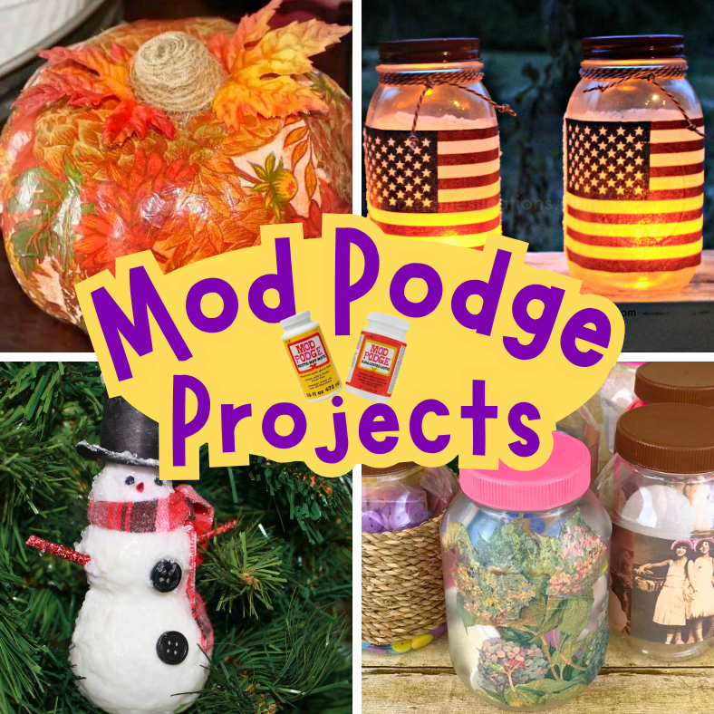 Mod Podge projects to do around the house for home decor and storage