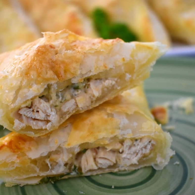 Puff pastry Chicken Pockets sandwiches