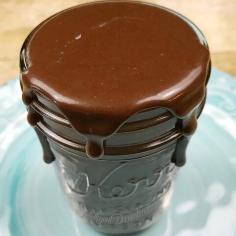 Hot Fudge Sauce in a mason jar