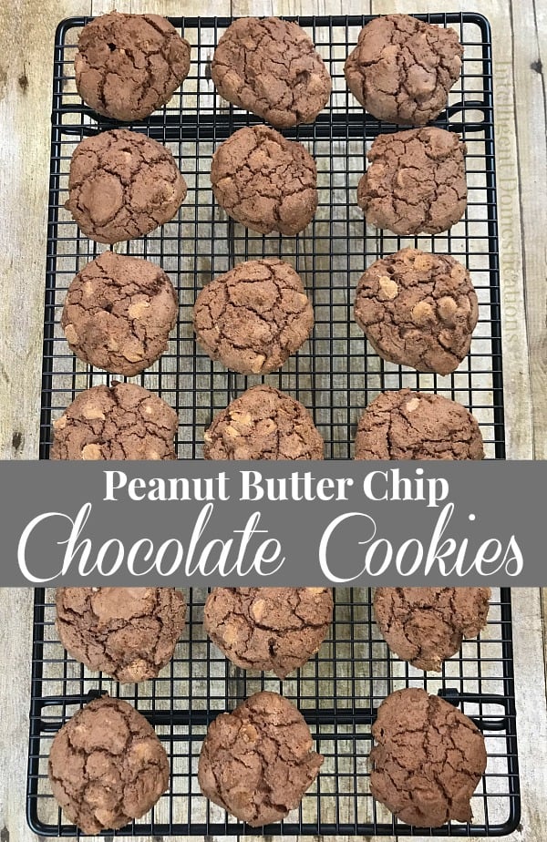 Peanut Butter Chip Chocolate Cookies easy recipe. The perfect combination of chocolate and peanut butter in a cookie! If you love chocolate cookies, you'll love this easy recipe. #choctoberfest #chocolatecookies #MakeSomethingDivine Peanut Butter Chip Chocolate Cookies recipe