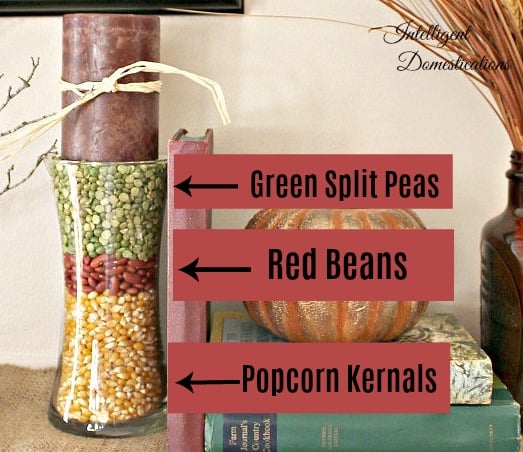 Cheap Vase Filler using dried peas and beans #diydecor