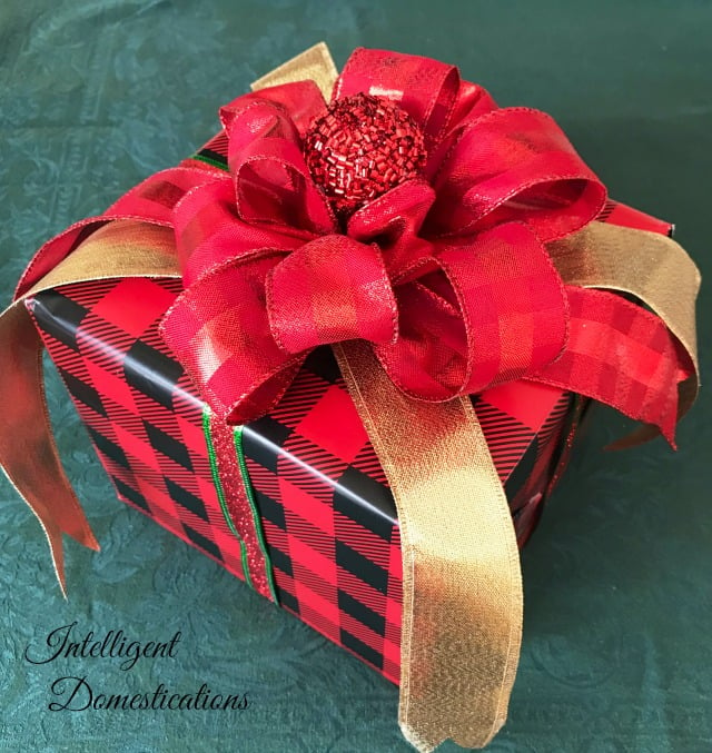 black gift wrap bows