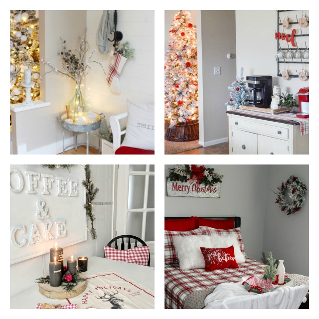 Visit these seven homes for Christmas decorating ideas all through the house. #Christmas