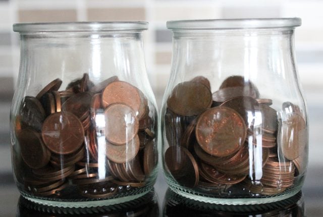 pennies in a jar