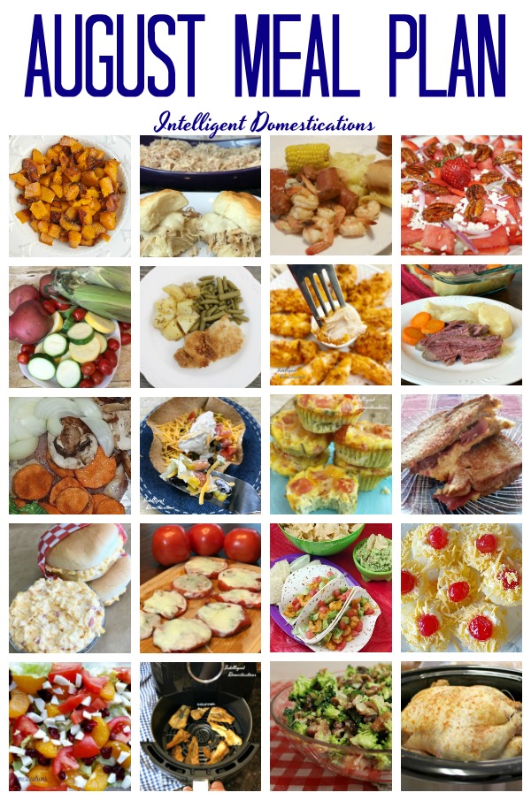 Our August Meal Plan includes farm fresh fruits and vegetables for making salads, sandwiches and other recipes. We also use a few canned fruits and vegetables for busy days. #mealplan Our August Meal Plan includes farm fresh fruits and vegetables for making salads, sandwiches and other recipes. We also use a few canned fruits and vegetables for busy days. #mealplan