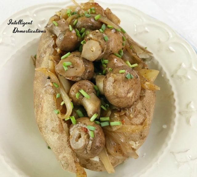 Looking for a meatless meal? Baked Stuffed Potatoes taste best when cooked in the oven. Vidalia Sweet Onions and fresh whole mushrooms are perfect toppings for Baked Potatoes! I'm sharing how I cook the mushrooms and onions. Video included. #stuffedpotato #meatlessmonday Looking for a meatless meal? Baked Stuffed Potatoes taste best when cooked in the oven. Vidalia Sweet Onions and fresh whole mushrooms are perfect toppings for Baked Potatoes! I'm sharing how I cook the mushrooms and onions. Video included. #stuffedpotato #meatlessmonday