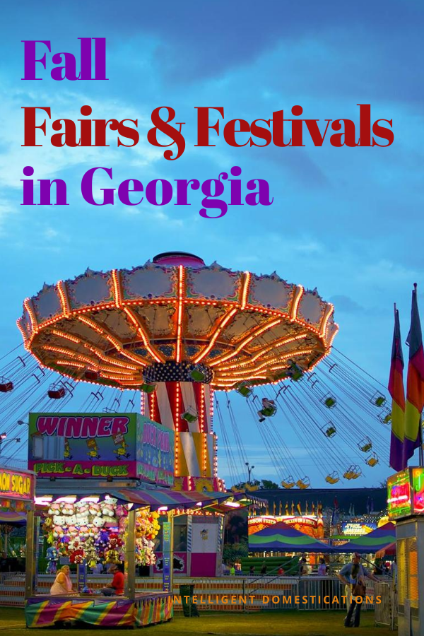 The Swings Fair Ride with Food vendors around it
