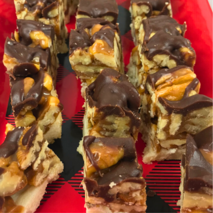 Chocolate Caramel Pecan Bar cookies