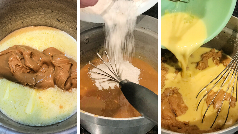 Mixing the Peanut Butter Bar Ingredients