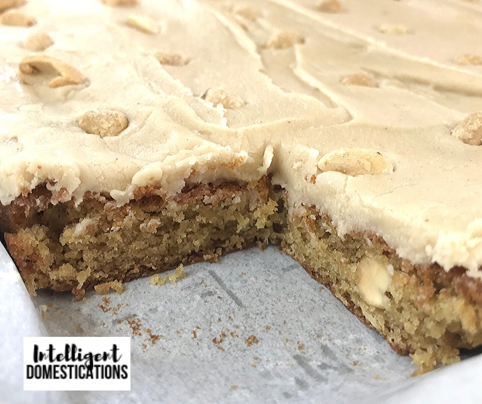 Peanut Butter Bars recipe with Peanuts in the mix