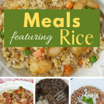 Easy meals featuring rice as a main ingredient or a side dish. Budget stretcher meal ideas made with rice.#ricerecipes #recipeswithrice