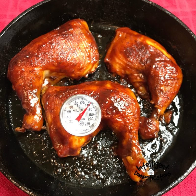 Check your baked chicken using a meat thermometer