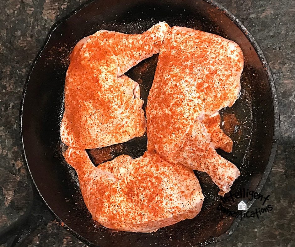 Oven baked BBQ Chicken Leg Quarters easy recipe.