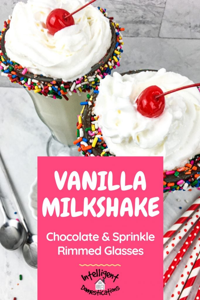 Vanilla Milkshake with whipped cream and cherry on top