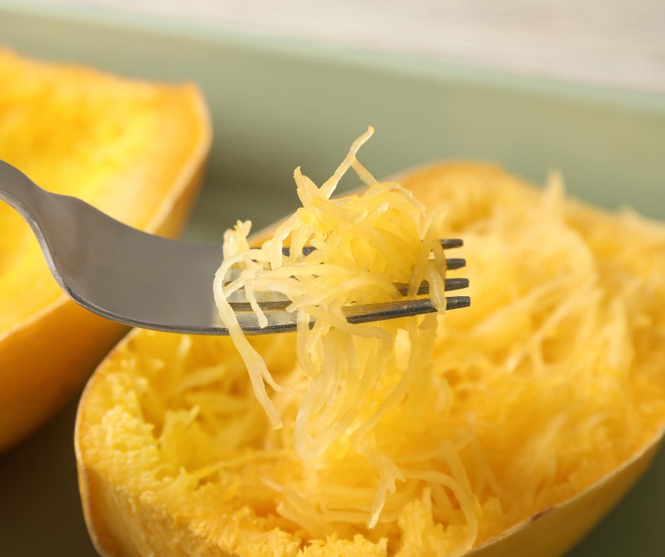 Shredded cooked spaghetti squash