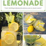 A Mason jar and a pitcher of homemade lemonade