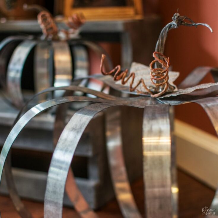 Image for Pottery Barn Knockoff Metal Pumpkins -DIY Fall Decor- The Navage Patch