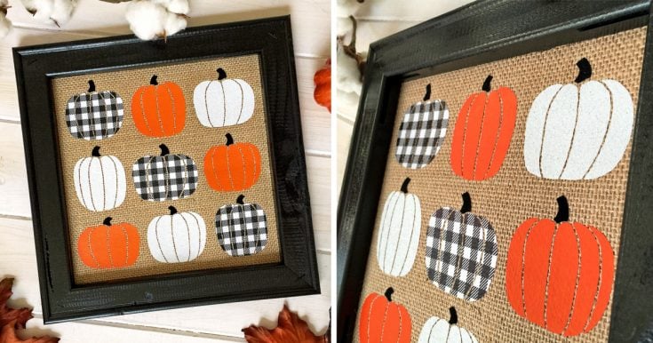 Image for Fall Pumpkin Burlap Sign with FOUR Kinds of HTV (Including Buffalo Check!)