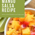 a white bowl of fresh mango salsa