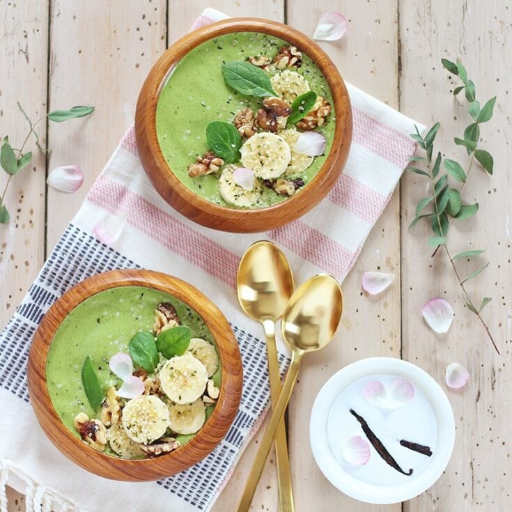 Image for Pantone Inspired Banana Walnut Green Smoothie Bowl