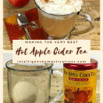 A cup of Hot Apple Cider tea with whipped cream on top