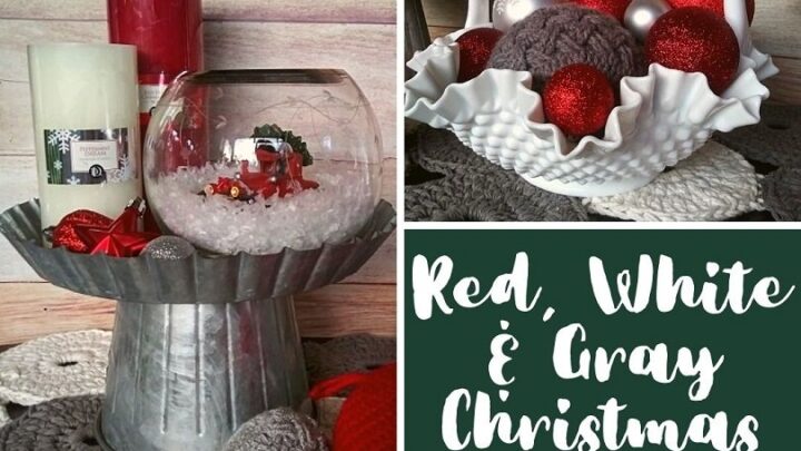 Image for Red, White & Gray Christmas Entry Table 2020