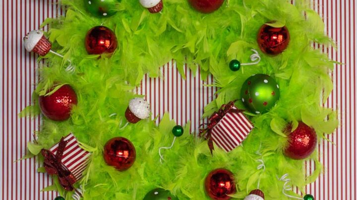 Image for DIY Grinch Wreath (An Easy Grinch Christmas Door Decoration)