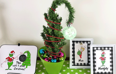 Image for Tabletop Grinch Curved Tree