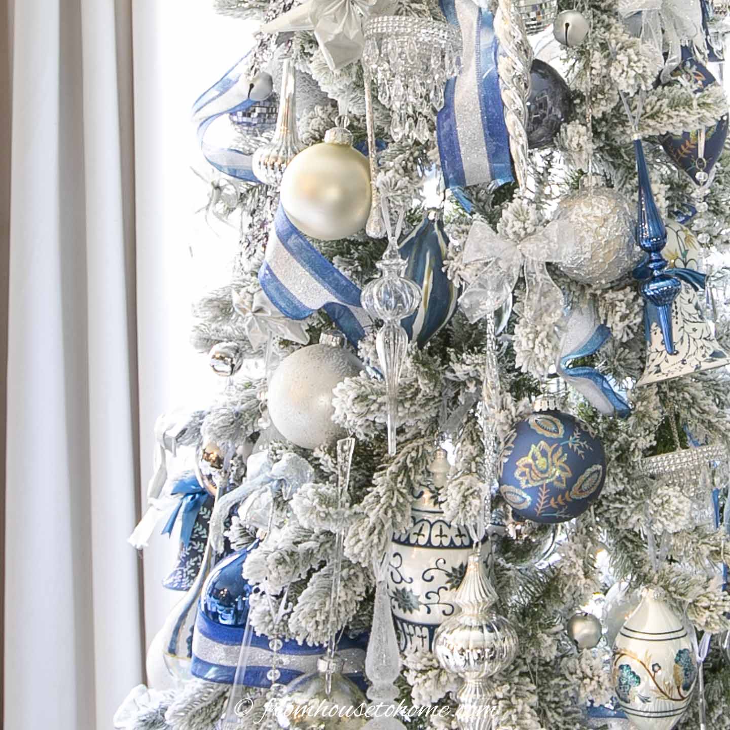 Image for Wintry White, Blue and Silver Christmas Tree