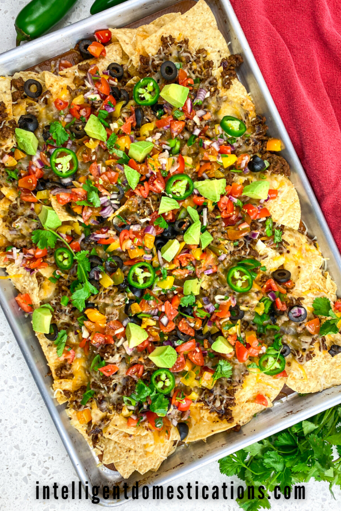 Loaded Sheet Pan Beef Nachos