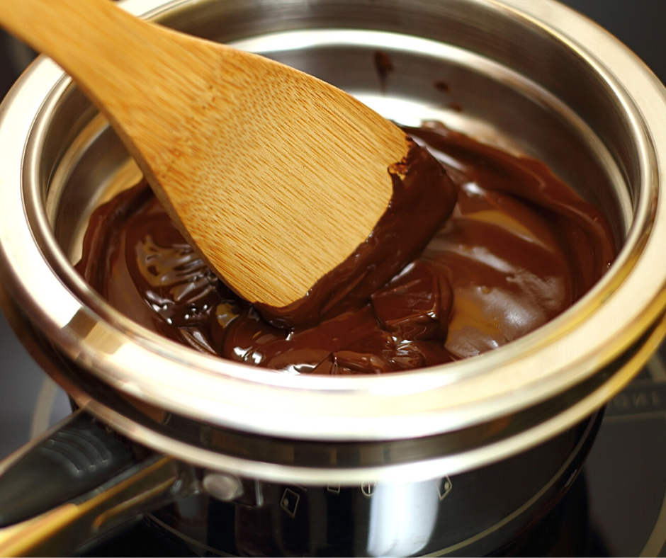 chocolate melting in a double boiler