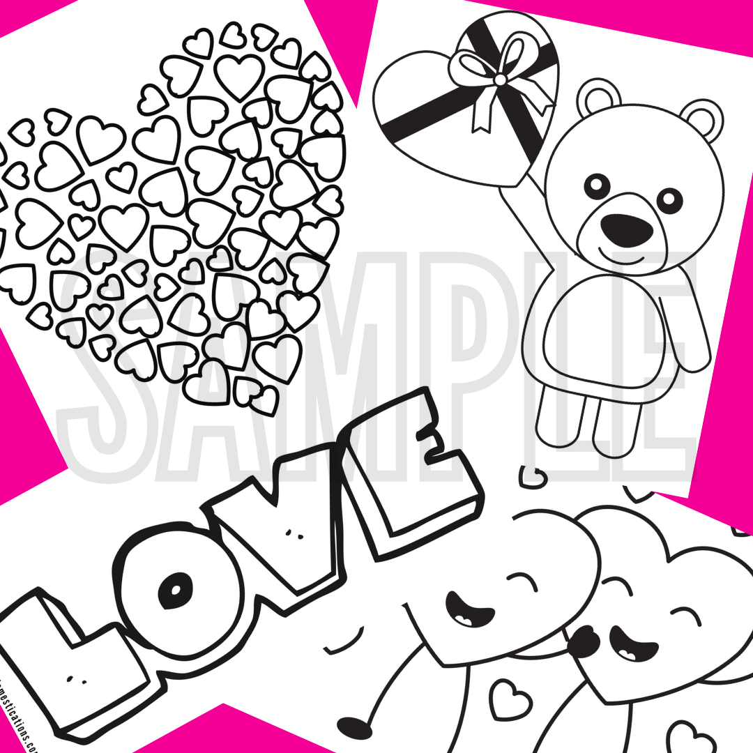 sample of Valentine's coloring pages