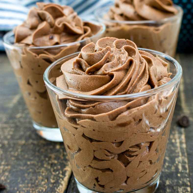 Chocolate Mousse in a see through glass