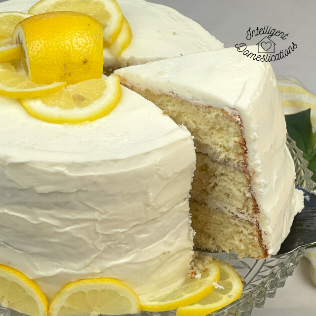 Lemon Cream Cheese Buttercream Frosting on lemon cake
