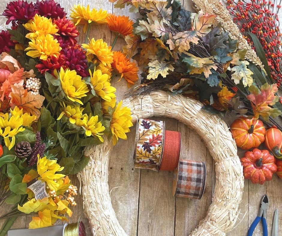 Fall wreath making supplies