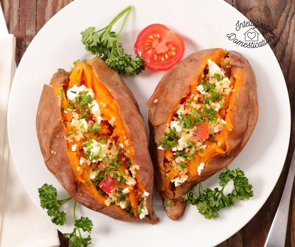 Savory stuffed baked sweet potatoes