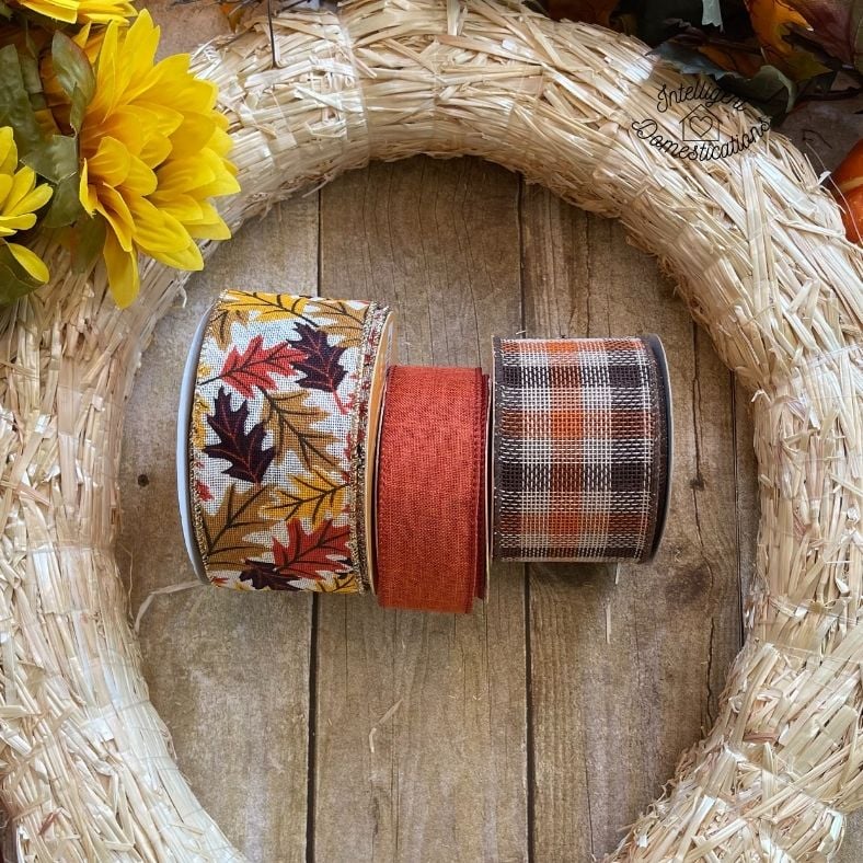 three spools of Fall ribbon