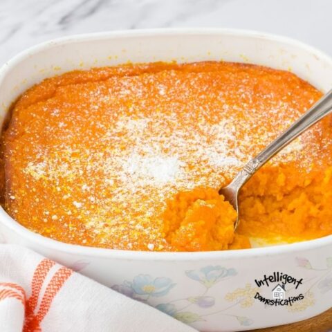 Carrot Soufflé in a casserole dish
