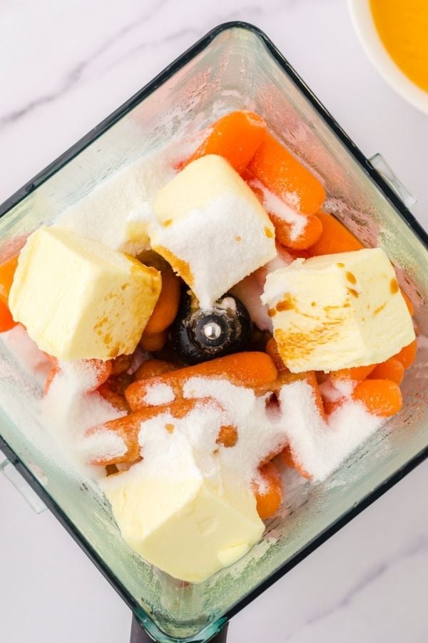 Carrot Soufflé ingredients in blender