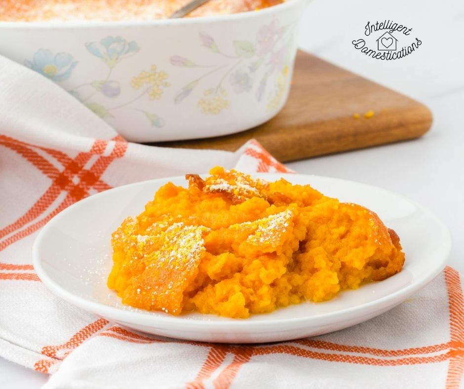 a serving of Carrot Soufflé on a dish
