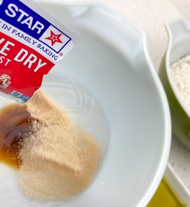 yeast, salt and brown sugar in a bowl