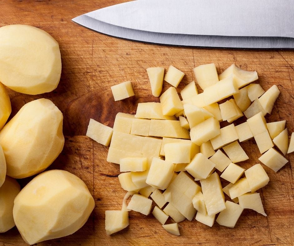 peeled and chopped potatoes