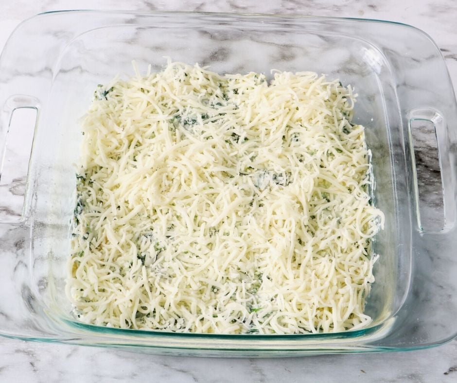 Spinach Artichoke dip ready for the oven