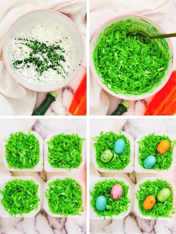 making pudding cup Easter desserts