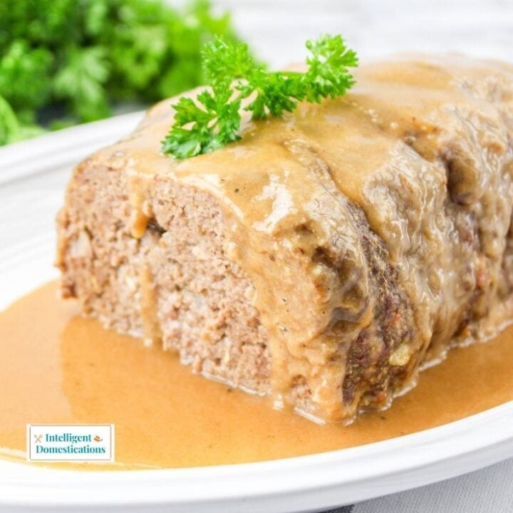 Meatloaf with brown gravy