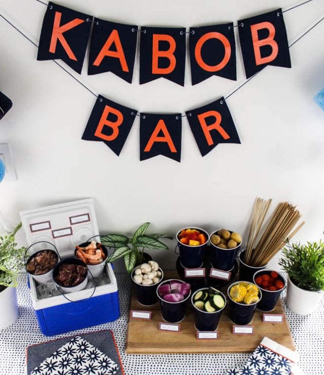 Kabob Bar sign made using Cricut