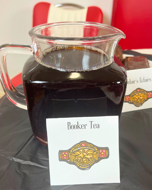 Booker Tea.Wrestling party pun name food ideas at intelligentdomestications.com