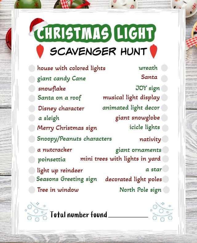 Christmas Light Scavenger Hunt