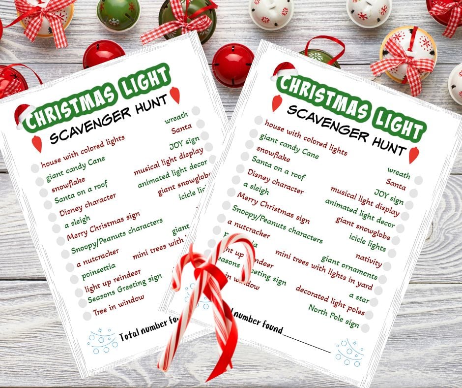 Christmas Light Scavenger Hunt printable